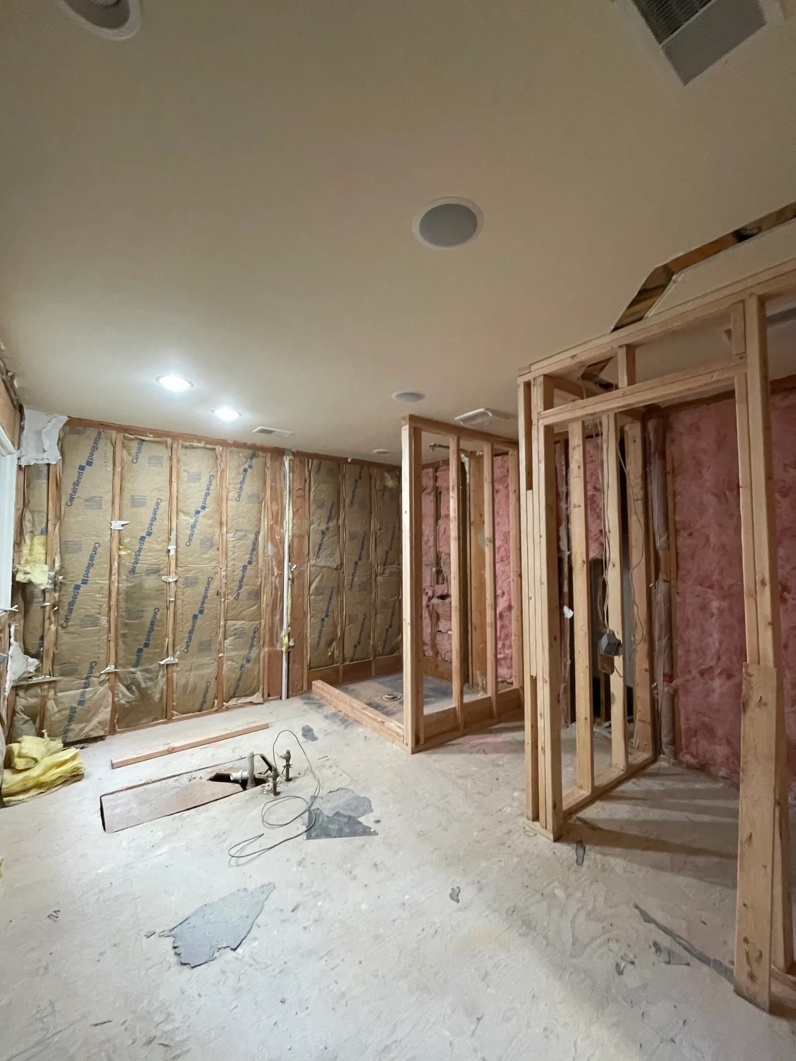 Interior gutted to the studs during renovation