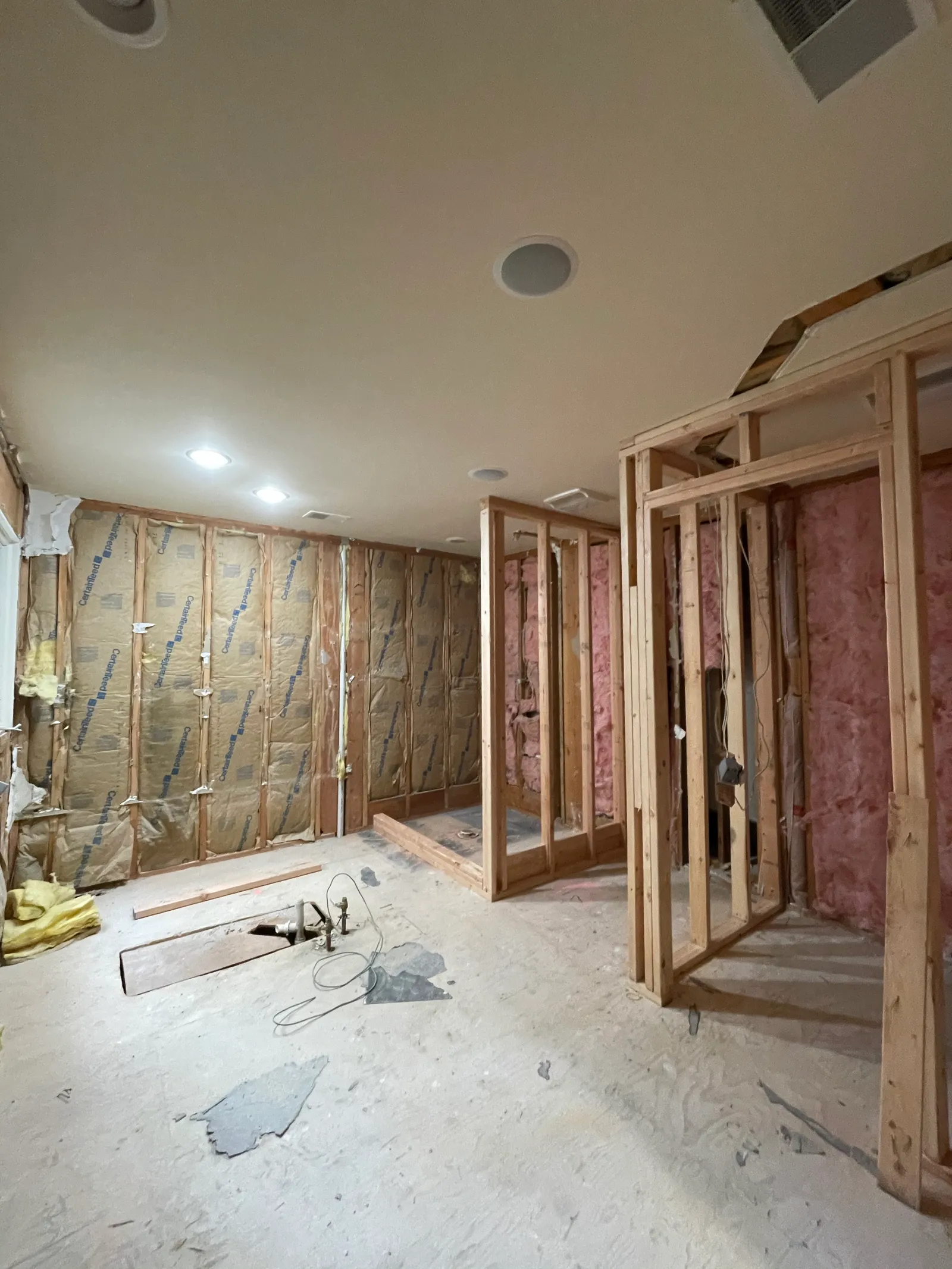Interior gutted to the studs during renovation